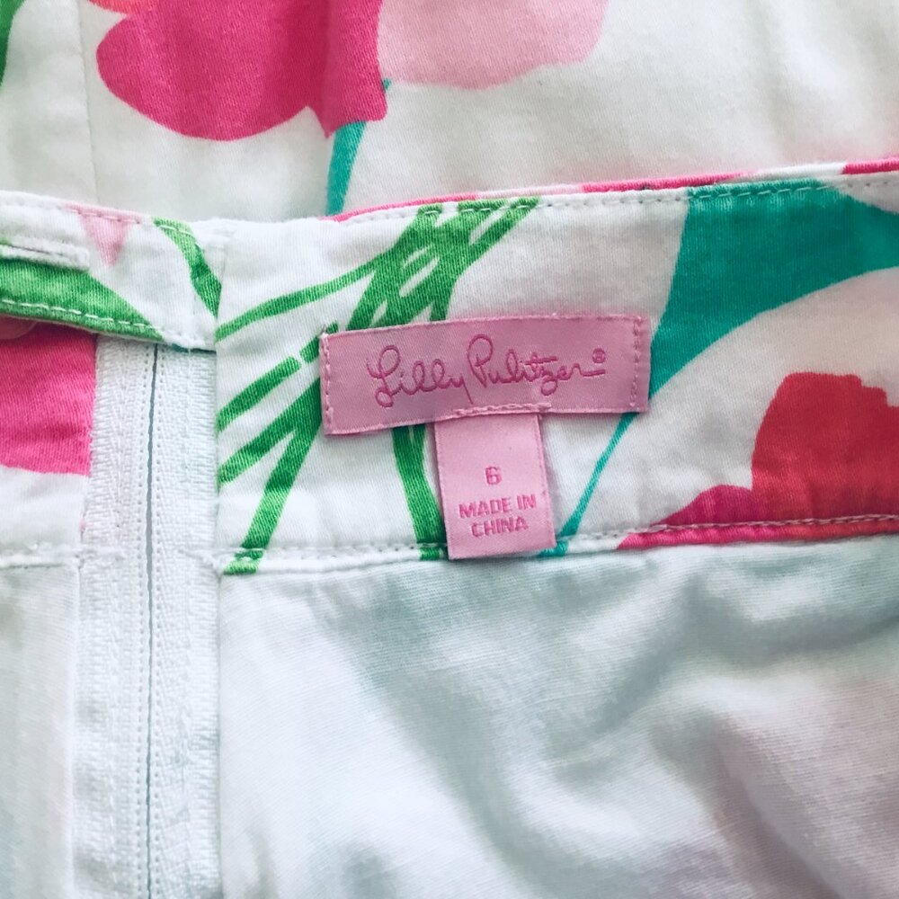 Lilly Pulitzer Pink & White Floral Skort - Size 6 - Picture 2 of 4